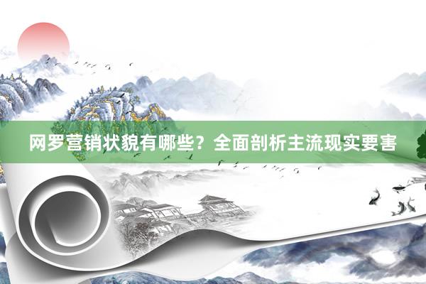 网罗营销状貌有哪些？全面剖析主流现实要害