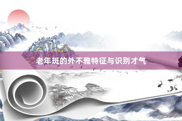 老年斑的外不雅特征与识别才气