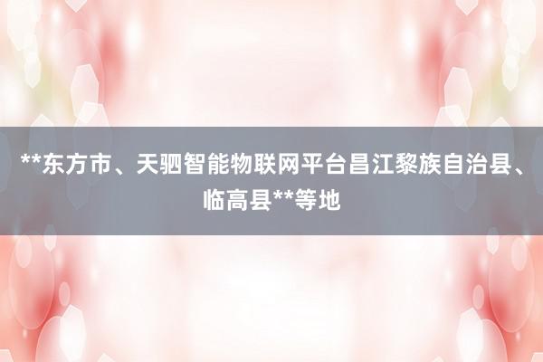 **东方市、天驷智能物联网平台昌江黎族自治县、临高县**等地